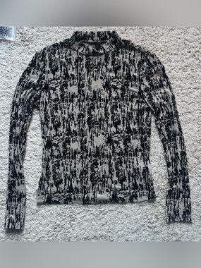 Sheer black and tan turtleneck